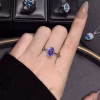 2024 New S925 Silver 8*10 Lavender Purple Diamond oval cut bamboo ring for girlfriend - Image 3