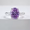 2024 New S925 Silver 8*10 Lavender Purple Diamond oval cut bamboo ring for girlfriend - Image 2